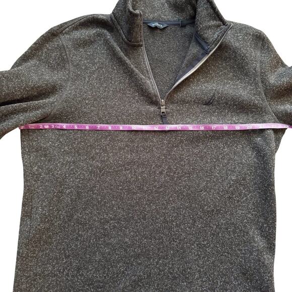 Nautica 1/4 zip Pullover sweatshirt Mens M Gray Fleece Athletic Athleisure Fall - Picture 6 of 13